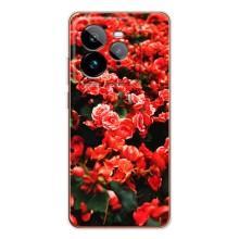 Чехлы с Цветами для Realme GT 7Pro (VPrint) (Цветы красные)