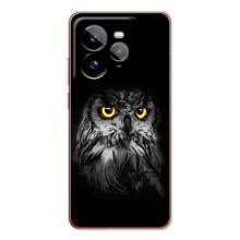 Чехлы с принтом СОВЫ для Realme GT 7Pro – Сова на чёрном