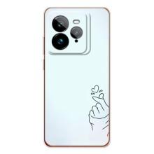 Чехлы (Знак сердечка) на Realme GT 7Pro – Сердце на голубом