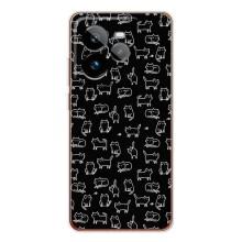 Чохол на тематику: Коти для Realme GT 7Pro – Котики на чорному