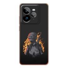 Чохол з картинкою "Герой Pubg" на Realme GT 7Pro – В полум'ї