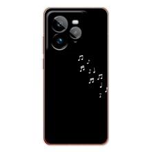Чохол з картинками на чорному фоні для Realme GT 7Pro – Ноти