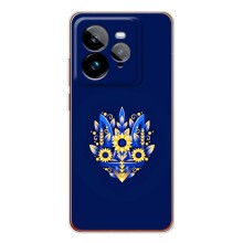 Чохол з картинкою (Патріотичний ГЕРБ) на Realme GT 7Pro – Герб в квітах