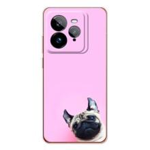 Бампер для Realme GT 7Pro з картинкою "Песики" (Собака на рожевому)