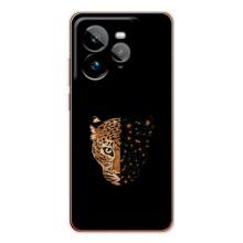 Чохол з леопардовим принтом на Realme GT 7Pro – Леопард на чорному