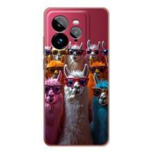 Чехол с принтом стильные животные для ДжиТи 7Про (Ламы в очках)