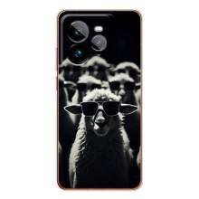 Чехол с принтом стильные животные для ДжиТи 7Про (Овечка в очках)