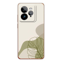 Силиконовый чехол с принтом в цветах на Realme GT 7Pro – Монстера зелёная