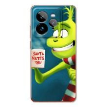 Рождественские Чехлы для Realme GT 7Pro (VPrint) (Зеленый Гринч)