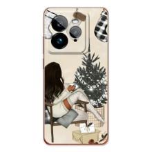 Рождественские, Праздничные Чехлы для ДжиТи 7Про (Девушка с елкой)