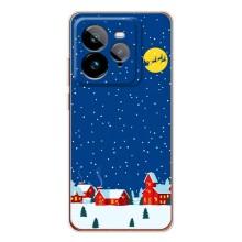 Силиконовый бампер на рождество для Realme GT 7Pro – Город в снегу
