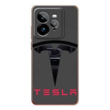 Силиконовый бампер с картинкой машины на Realme GT 7Pro – Logo TESLA