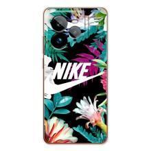 Силиконовый Чехол на Realme GT 7Pro с картинкой Nike (Цветочный Nike)