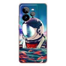 Силиконовый Чехол с принтом "Космонавты" на Realme GT 7Pro – Космонавт в воде