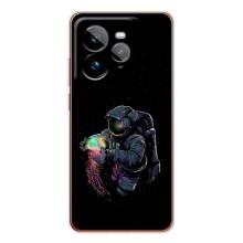 Силиконовый Чехол с принтом "Космонавты" на Realme GT 7Pro – В руках земля