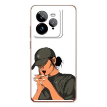 Силіконовый Чохол на Realme GT 7Pro з картинкой Модных девушек (У зеленому)