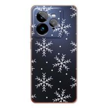 Зимние Чехлы для ДжиТи 7Про - прозрачный фон (Белые снежинки)