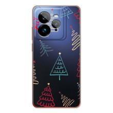 Зимние Чехлы для ДжиТи 7Про - прозрачный фон (Рождественские елки)