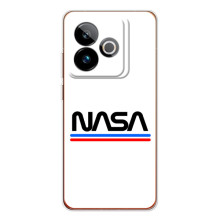 Силиконовый бампер с принтом "Наса" на Realme GT 7T (NASA на белом фоне)