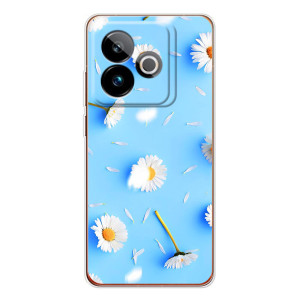 Чехол с Цветами для Realme GT 7T – ромашки на голубом