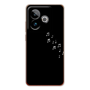 Чехол с картинками на черном фоне для Realme GT 7T – Ноты