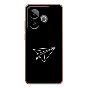 Чехол с картинками на черном фоне для Realme GT 7T – Самолетик