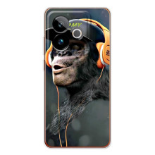Чехол с Обезьянами Realme GT 7T - (AlphaPrint) (В наушниках)