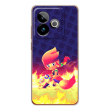 Чехол (ТПУ) с героями Бравл Старс на Realme GT 7T (Пенни в огне)