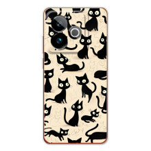 Чехол с рисунком кот на Realme GT 7T (Черные коты)
