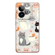 Чехол с рисунком кот на Realme GT 7T (Коллаж котов)