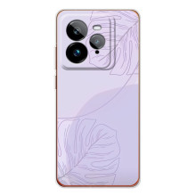 Чехол цветочный дизайн для Realme GT 7T – Монстера фиолетовая