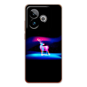 Силиконовый бампер с картинкой животных для Realme GT 7T (Яркий олень)