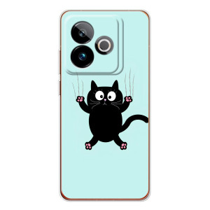 Силиконовый чехол с котиком для Realme GT 7T – Падающий кот