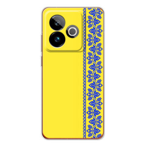 Силиконовый Чехол на Realme GT 7T – Вышиванка на желтом
