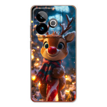 Яркий чехол для Realme GT 7T с Зимними Оленятами – Олень в шарфе