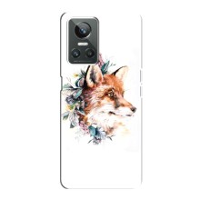 Чохли з картинкою Лисичка для Realme GT Neo 3 (VPrint) (Лиса в квітах)