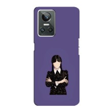 Чохли Венсдей на Realme GT Neo 3 Уенсдей (AlphaPrint) (Венздей у чорному)