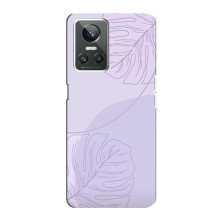Чехол цветочный дизайн для Realme GT Neo 3 – Монстера фиолетовая