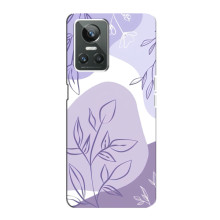 Силконовий чохол з принтом в квітах на Realme GT Neo 3 – Фіолетовий дизайн