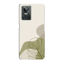 Силконовий чохол з принтом в квітах на Realme GT Neo 3 – Монстера зелена