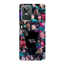Чехол Гра в кальмара для Realme GT Neo 3 – Коллаж игры кальмара