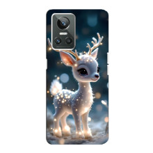 Яркий чехол для Realme GT Neo 3 с Зимними Оленятами – Блистающий оленёнок