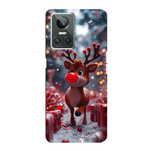 Яркий чехол для Realme GT Neo 3 с Зимними Оленятами – Олень среди подарков