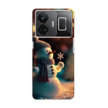 Чехлы на Новый Год Realme GT Neo 5 – Снеговик праздничный