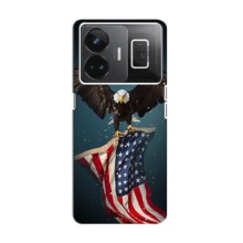 Чехол Флаг USA для Realme GT Neo 5 – Орел и флаг