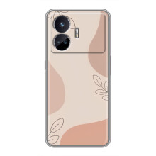 Чехол цветочный дизайн для Realme GT Neo 5 – Коричневый фон