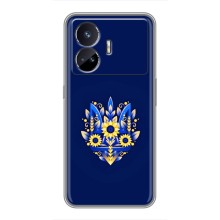 Чехол с украинским гербом на Realme GT Neo 5 – Цветочный герб
