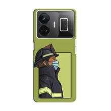Силиконовый бампер (Работники) на Realme GT Neo 5 (Пожарник)
