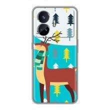 Силиконовый бампер с картинкой животных для Realme GT Neo 5 (Олень с шарфом)