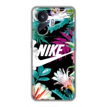 Силиконовый Чехол на Realme GT Neo 5 с картинкой Nike (Цветочный Nike)